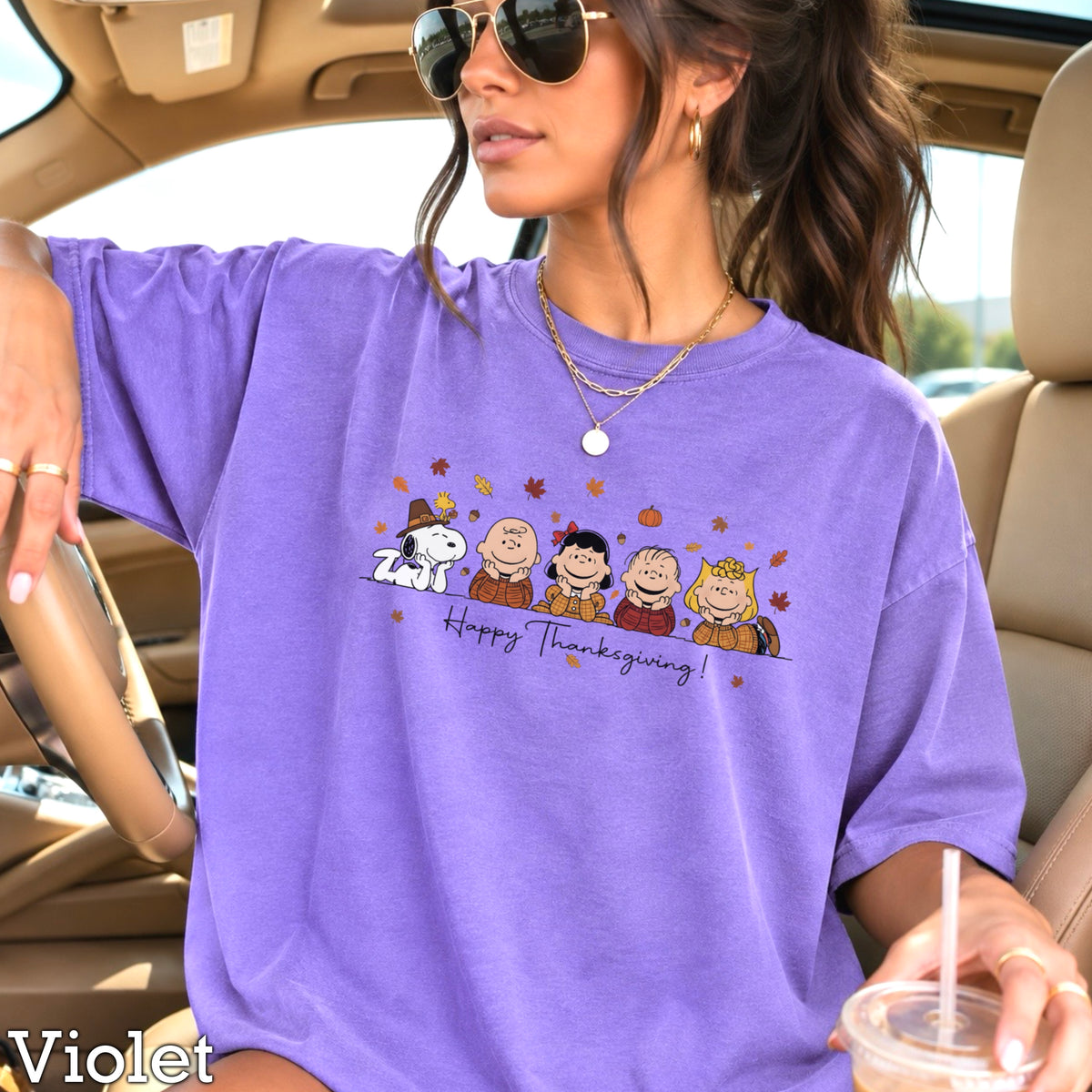 Happy Thanksgiving Comfort Color Graphic Tee