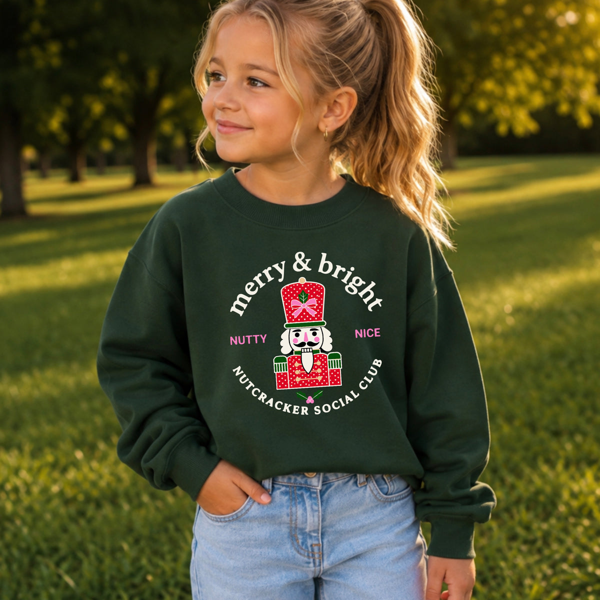 Nutcracker Social Club Christmas Youth Crewneck Sweatshirt