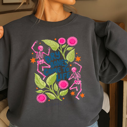 Dry Bones Come To Life Navy Lettering Christian Sweatshirt