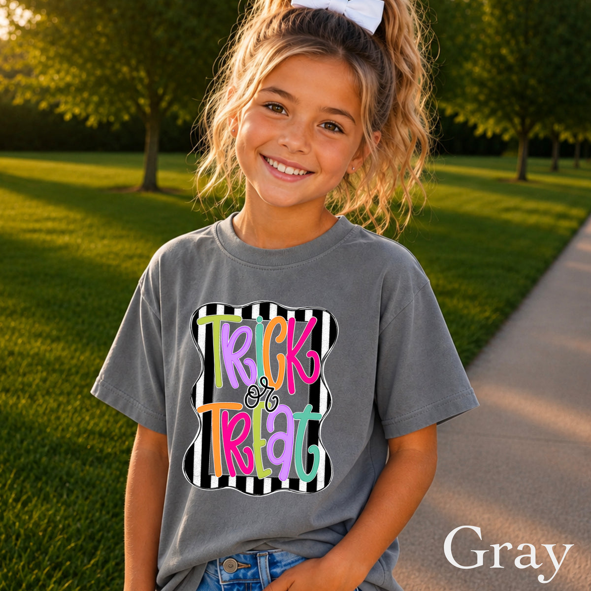 Trick Or Treat Halloween Youth Comfort Color T-Shirt