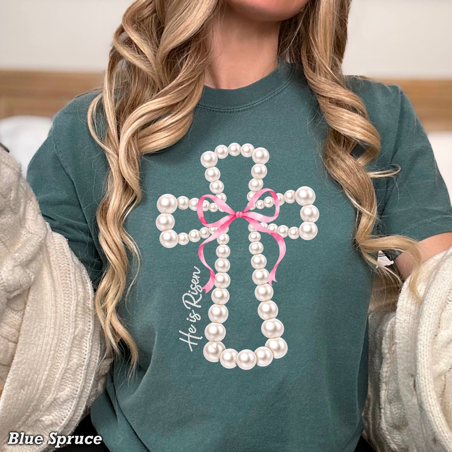He Is Risen Easter Comfort Color Graphic Tee