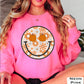 Floral  Face Pumpkin Crewneck Sweatshirt
