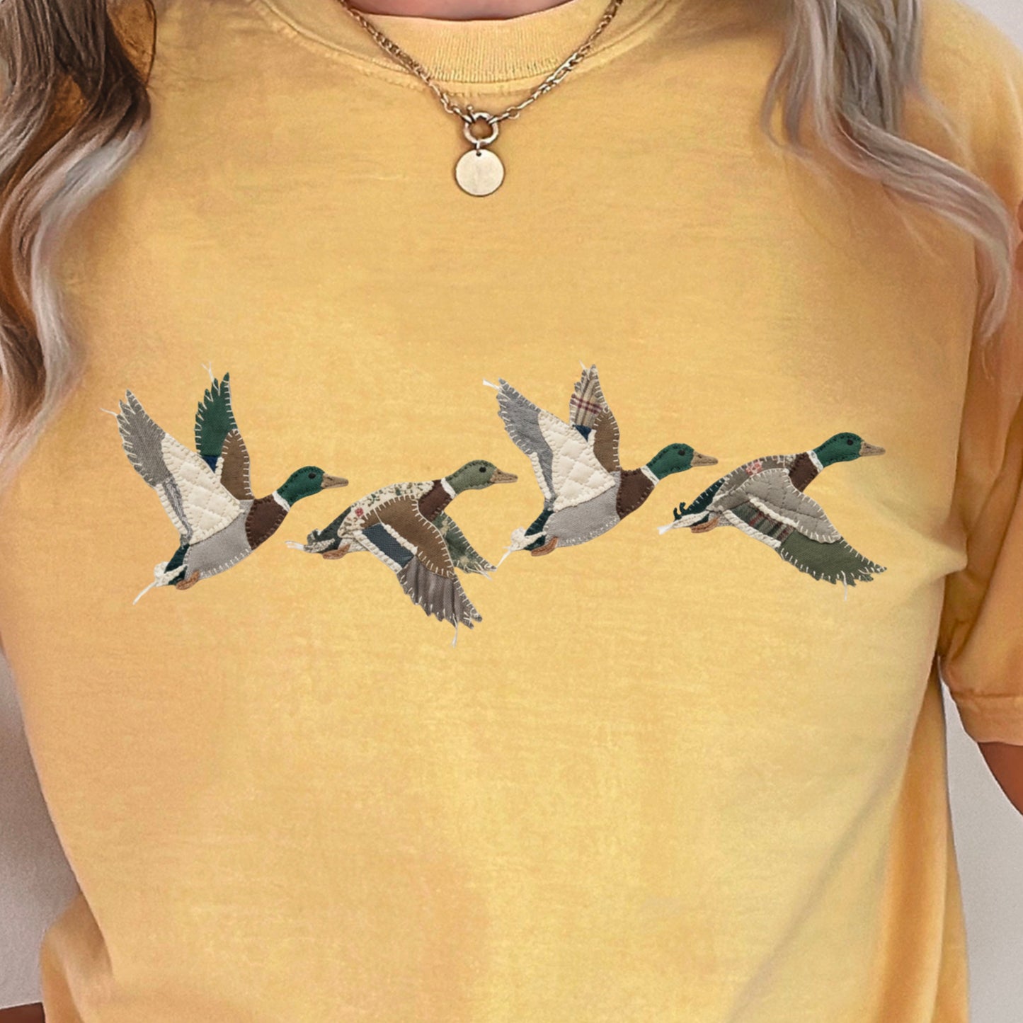 Patchwork Mallard Duck Comfort Color Graphic Tee