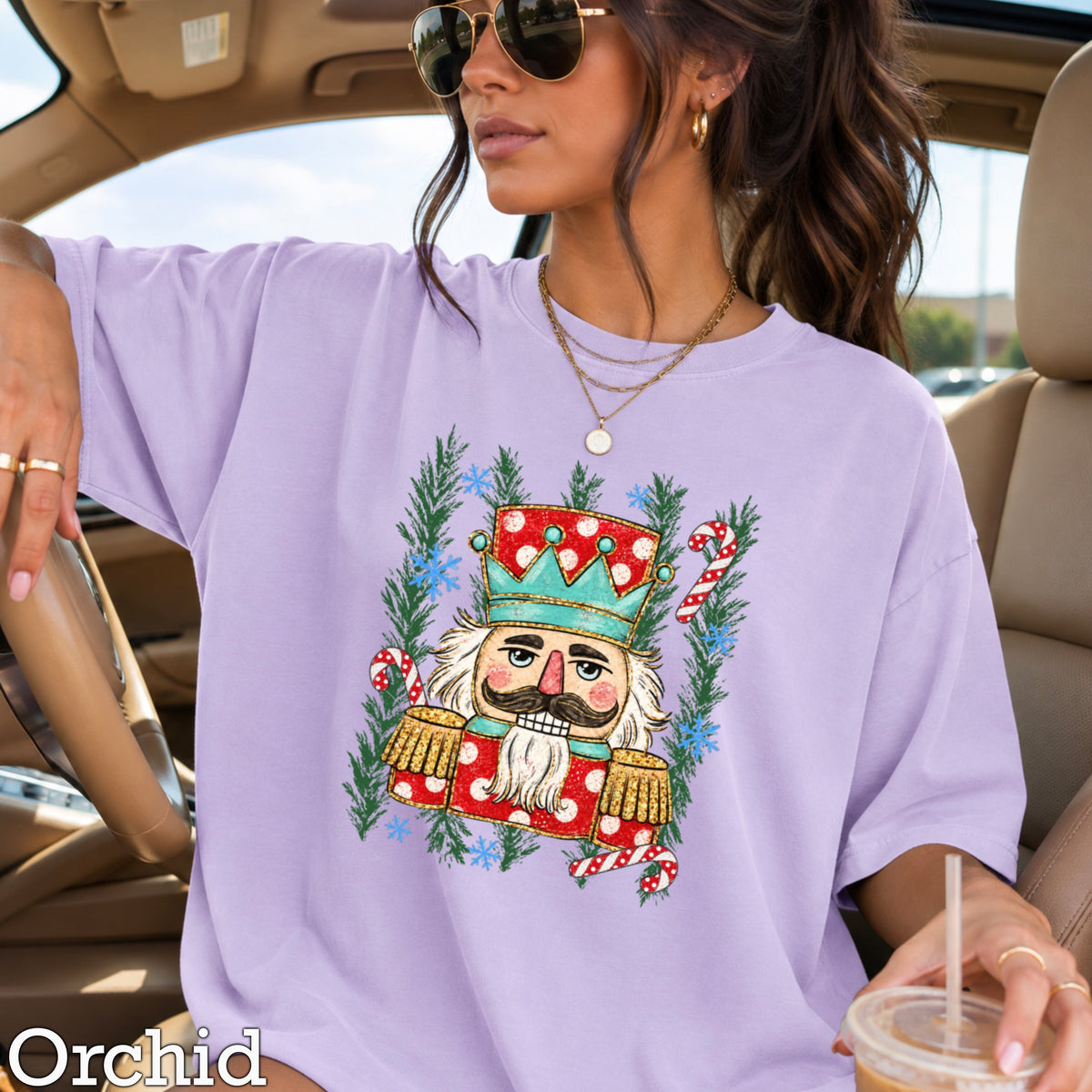 Preppy Nutcracker Christmas Comfort Color Graphic Tee