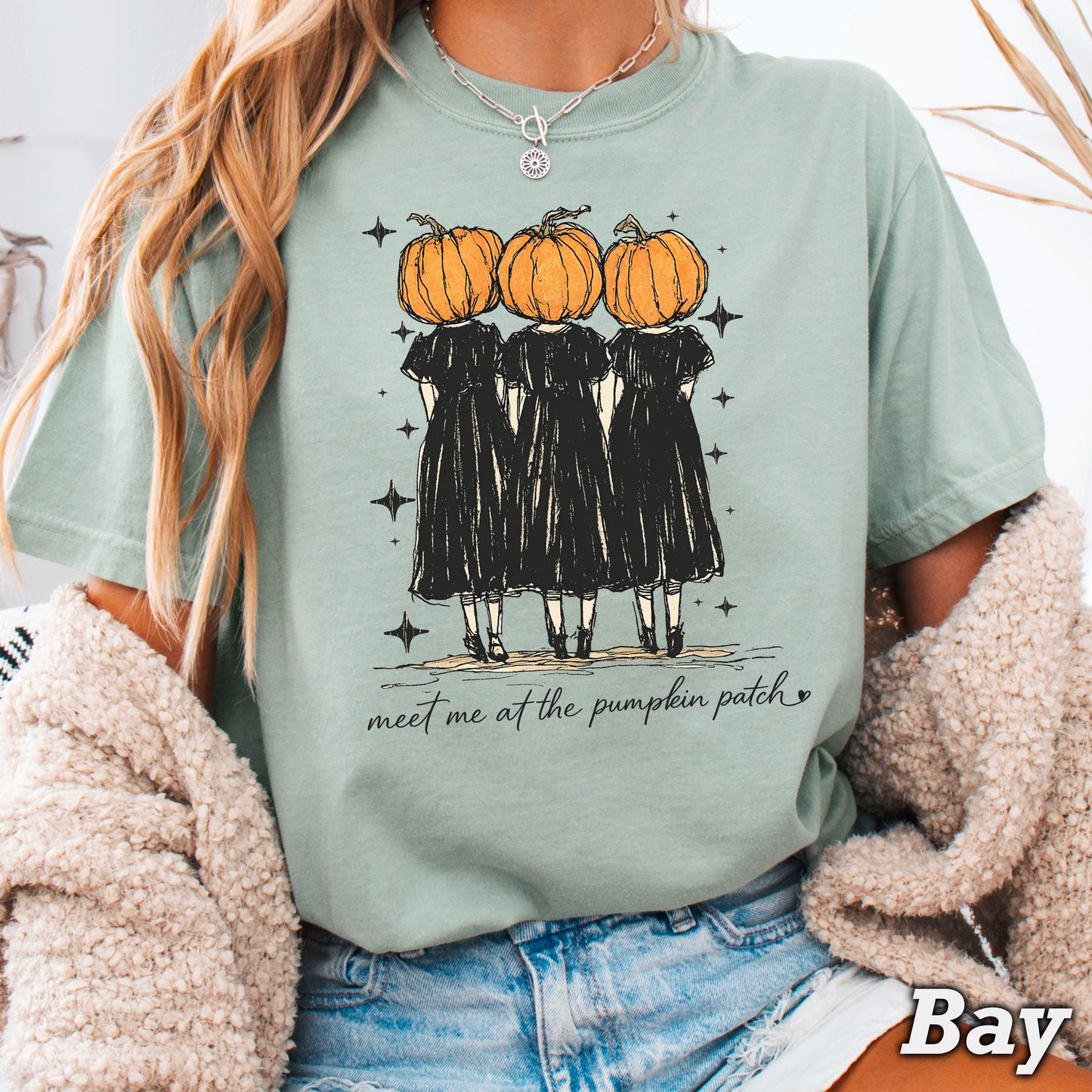 Meet Me At The Pumpkin Patch Halloween Comfort Color Graphic Tee