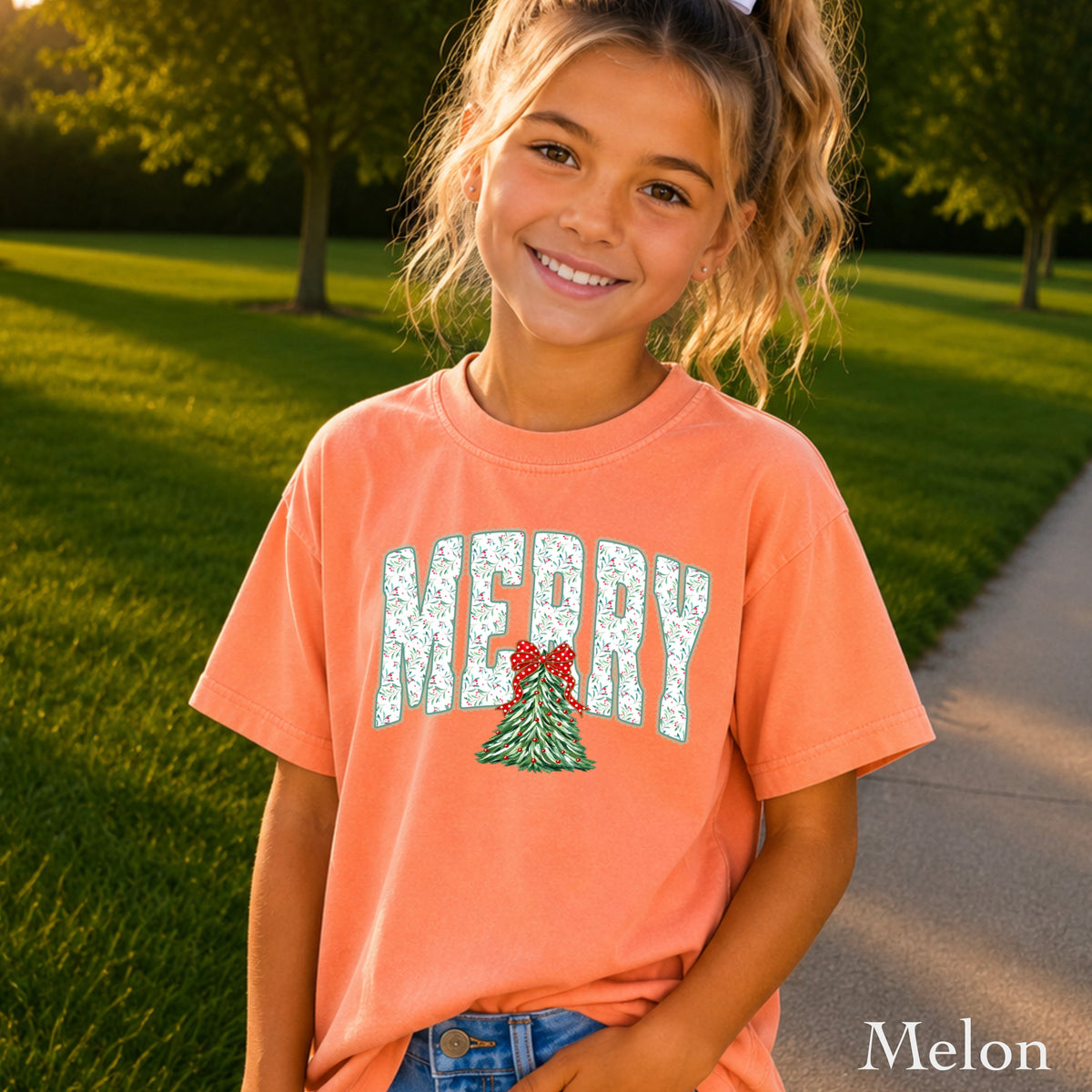 Merry Christmas Youth Comfort Color T-Shirt