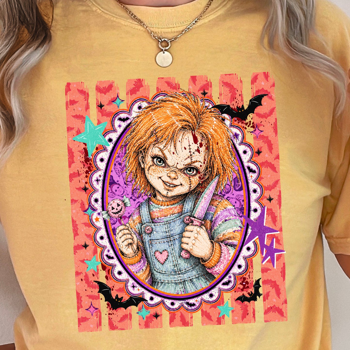 Horror Film Character Halloween Comfort Color Graphic Tee
