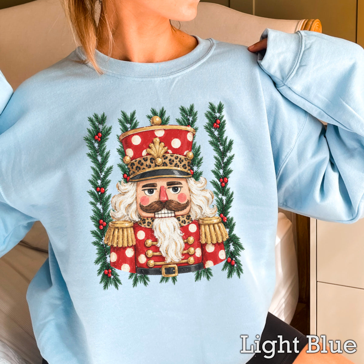 Preppy Nutcracker Christmas Crewneck Sweatshirt