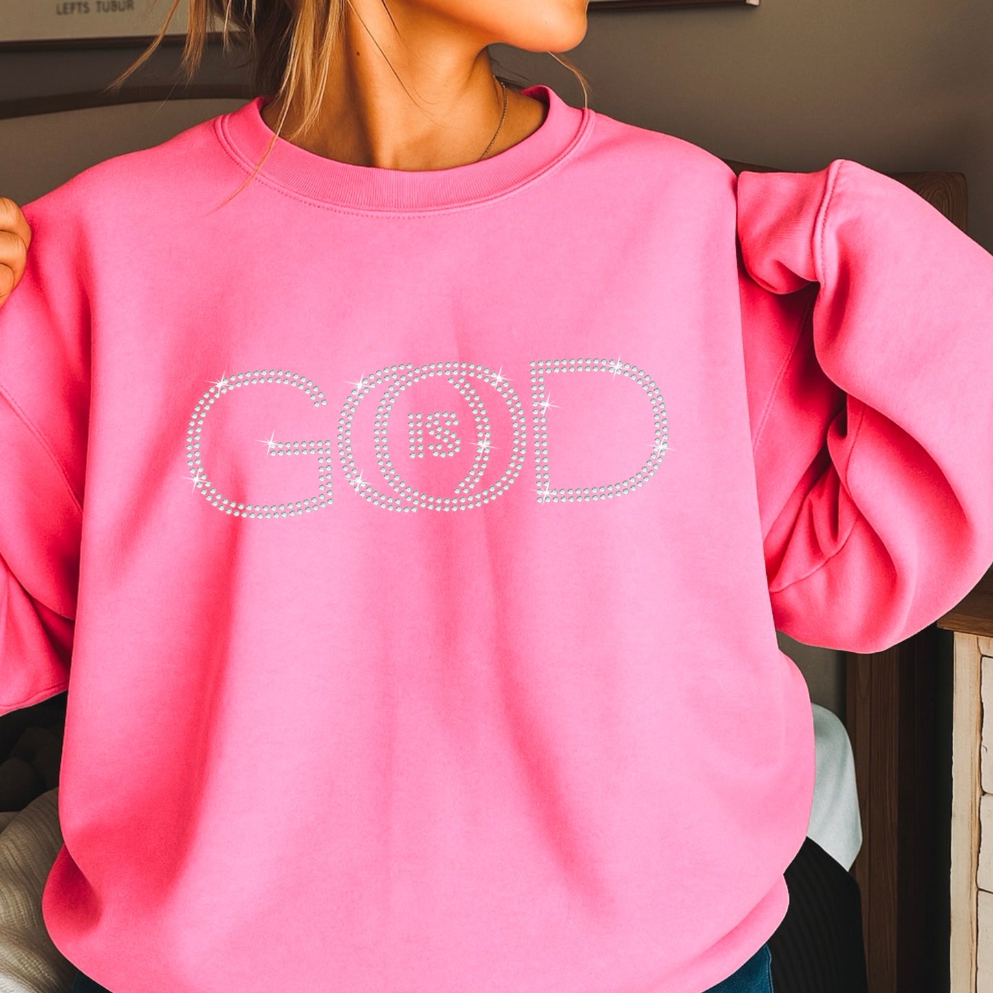 God Is Good Rhinestone Sweatshirt