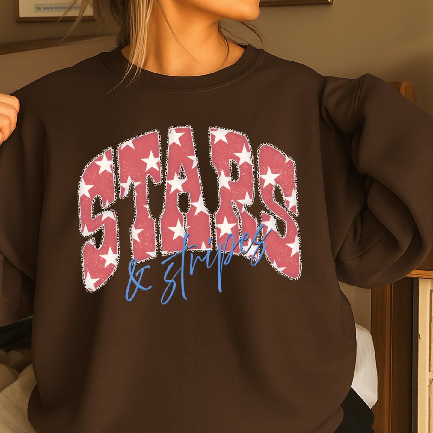 Stars & Stripes July4th Crewneck Sweatshirt