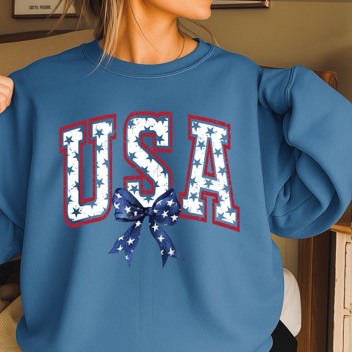 USA Patriotic Crewneck Sweatshirt