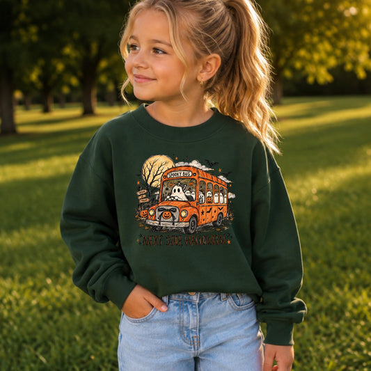 Next Stop Halloween Youth Crewneck Sweatshirt