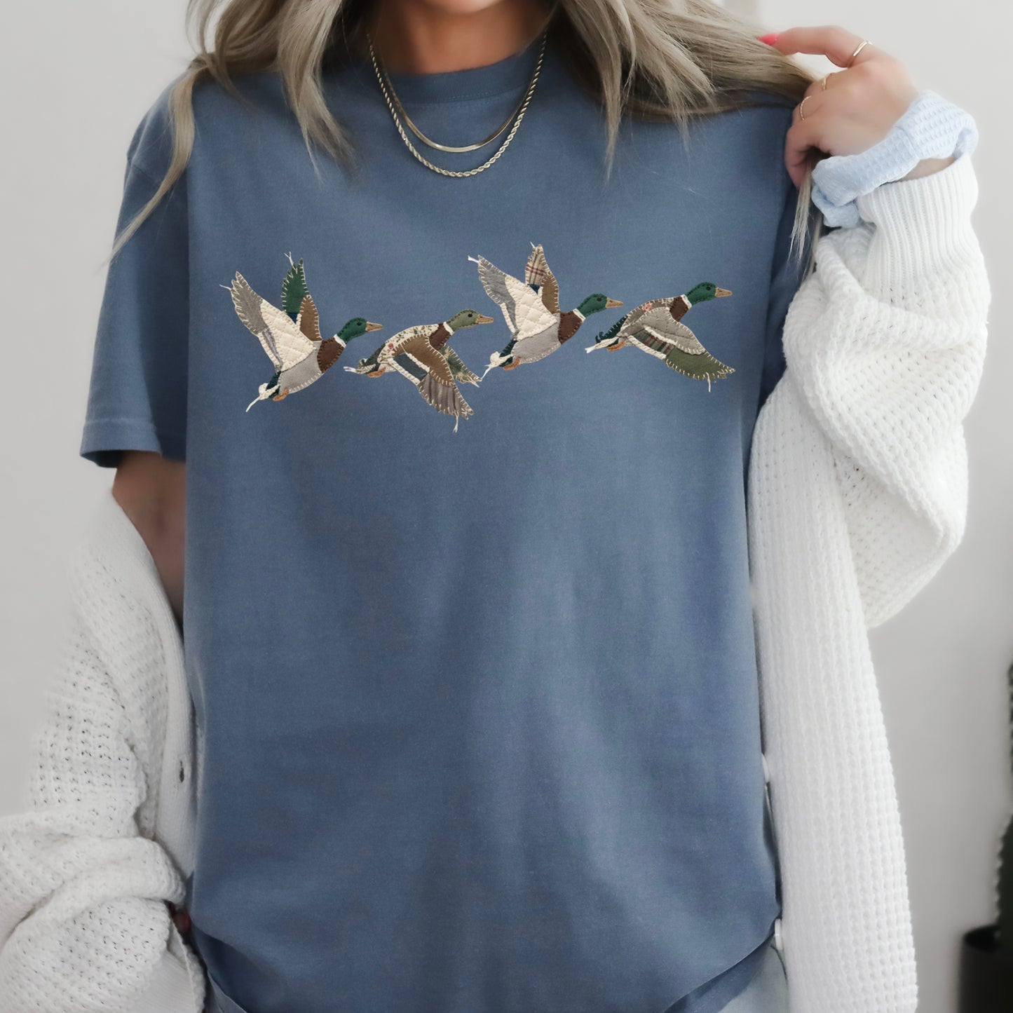 Patchwork Mallard Duck Comfort Color Graphic Tee