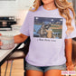 I Live Here Now Raccoon Baseball Comfort Color Graphic Tee