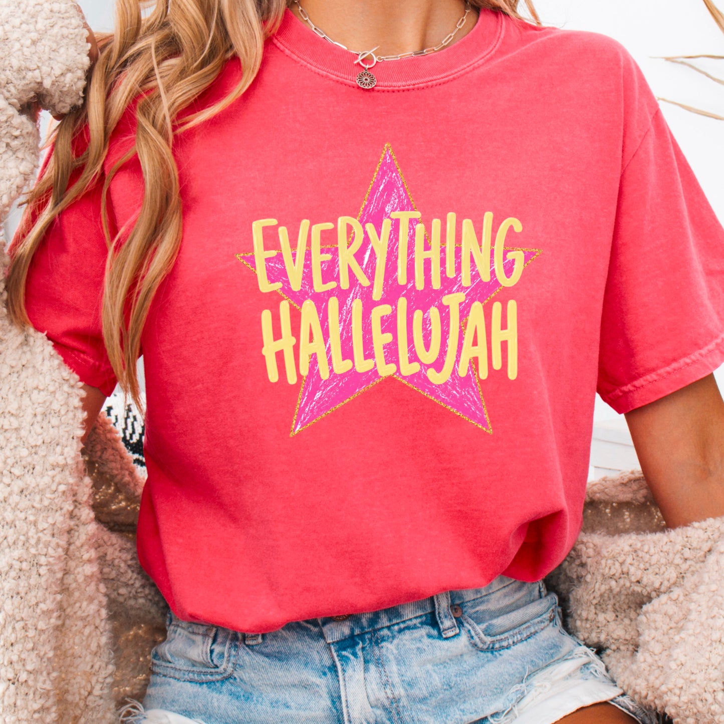 Everything Hallelujah Comfort Color Graphic Tee