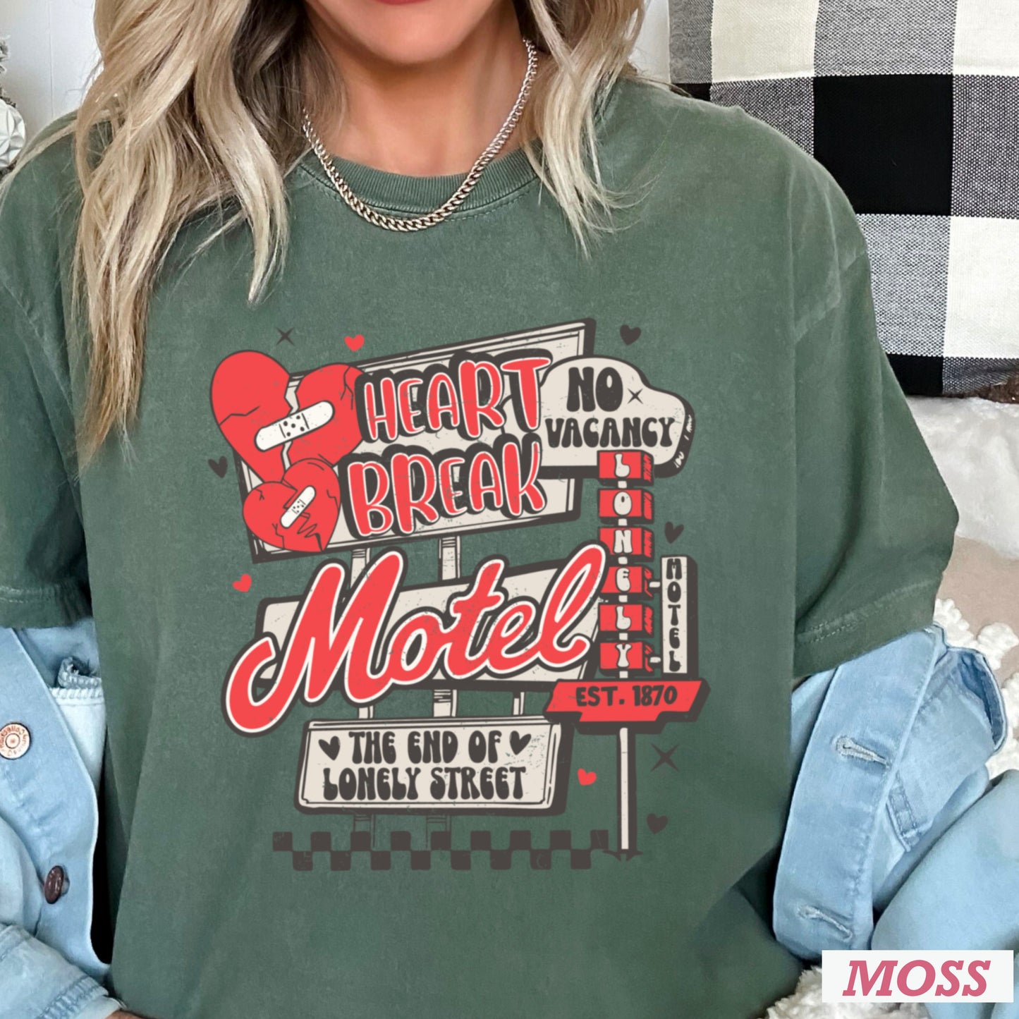 Heart Break Motel Valentine’s Day Comfort Color Graphic Tee
