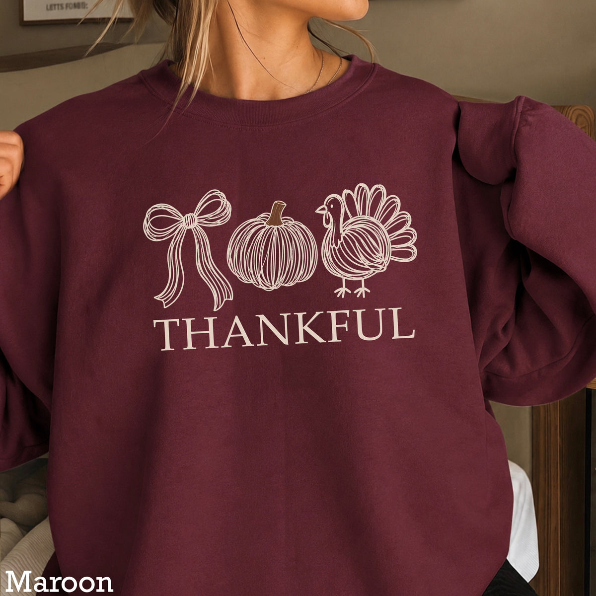 Thankful Thanksgiving Crewneck Sweatshirt