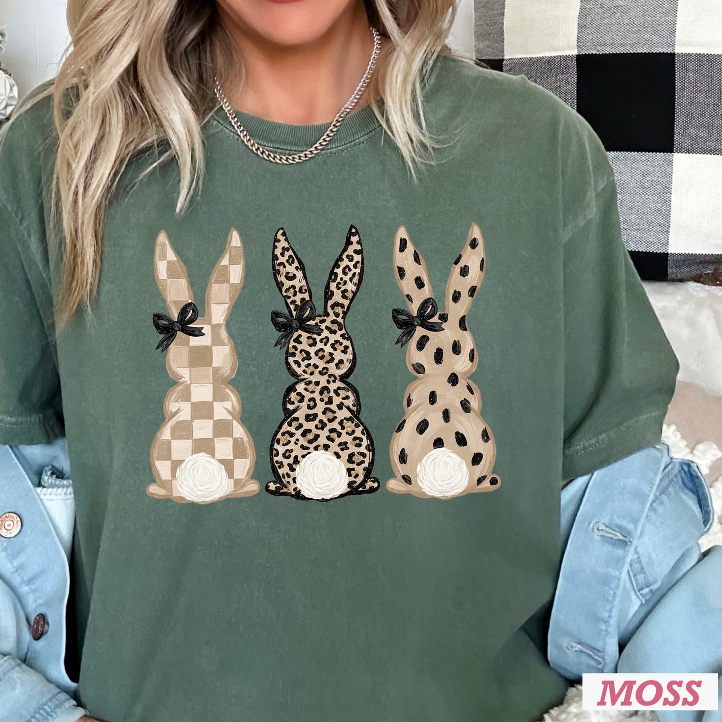 Easter Rabbit Trio Easter Comfort Color Graphic Tee