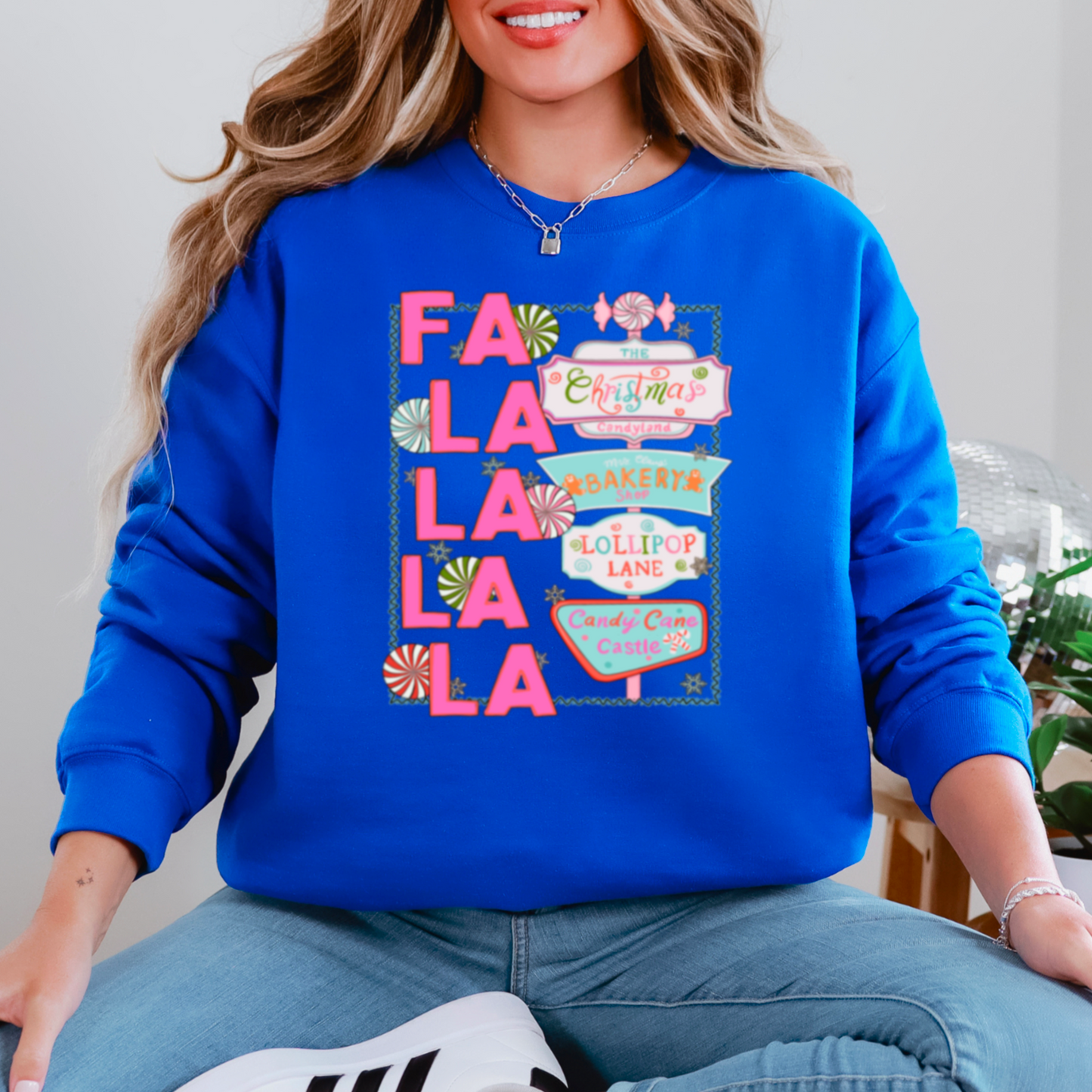 Fa La La Graphic Crewneck Sweatshirt