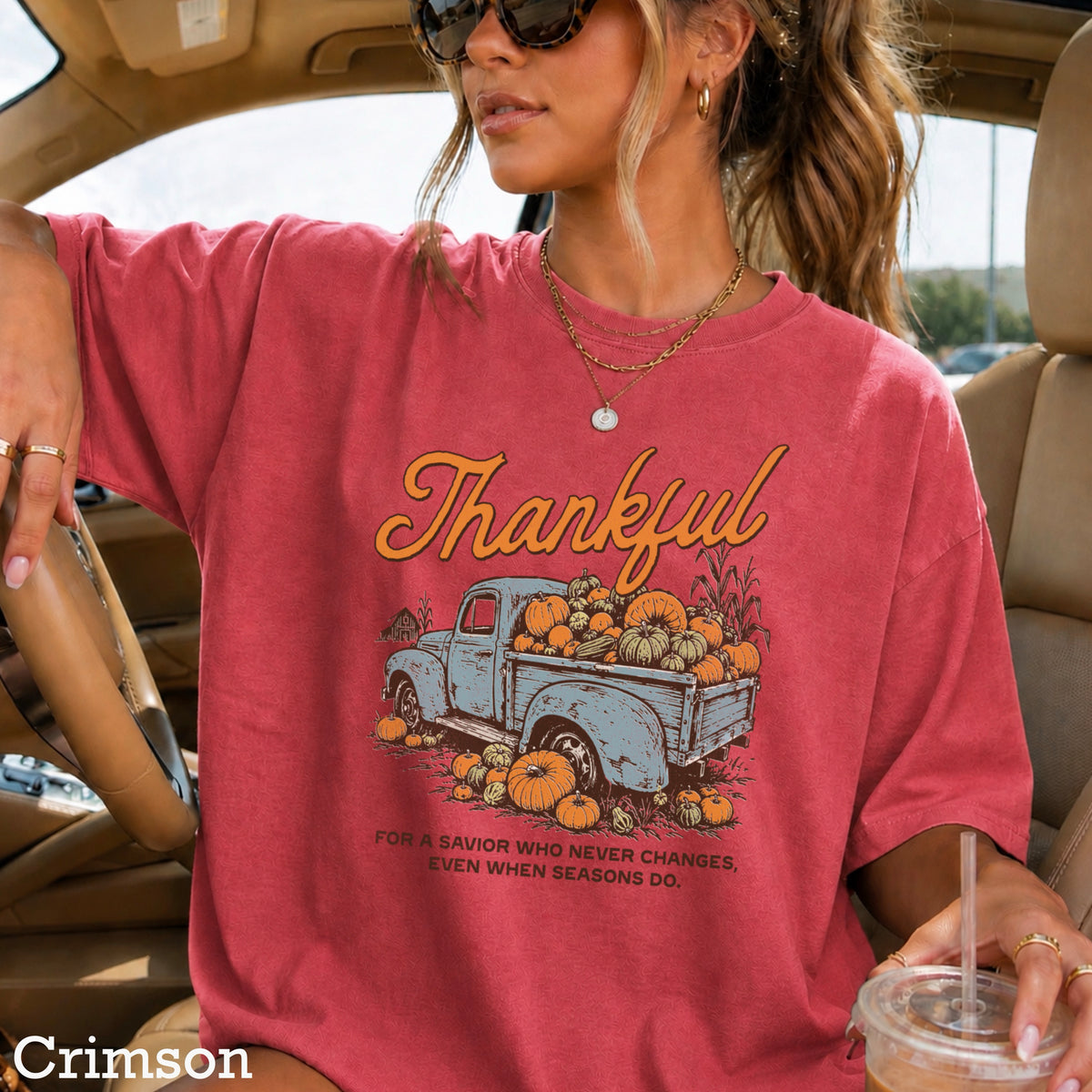 Thankful For A Savior Comfort Color Graphic Tee