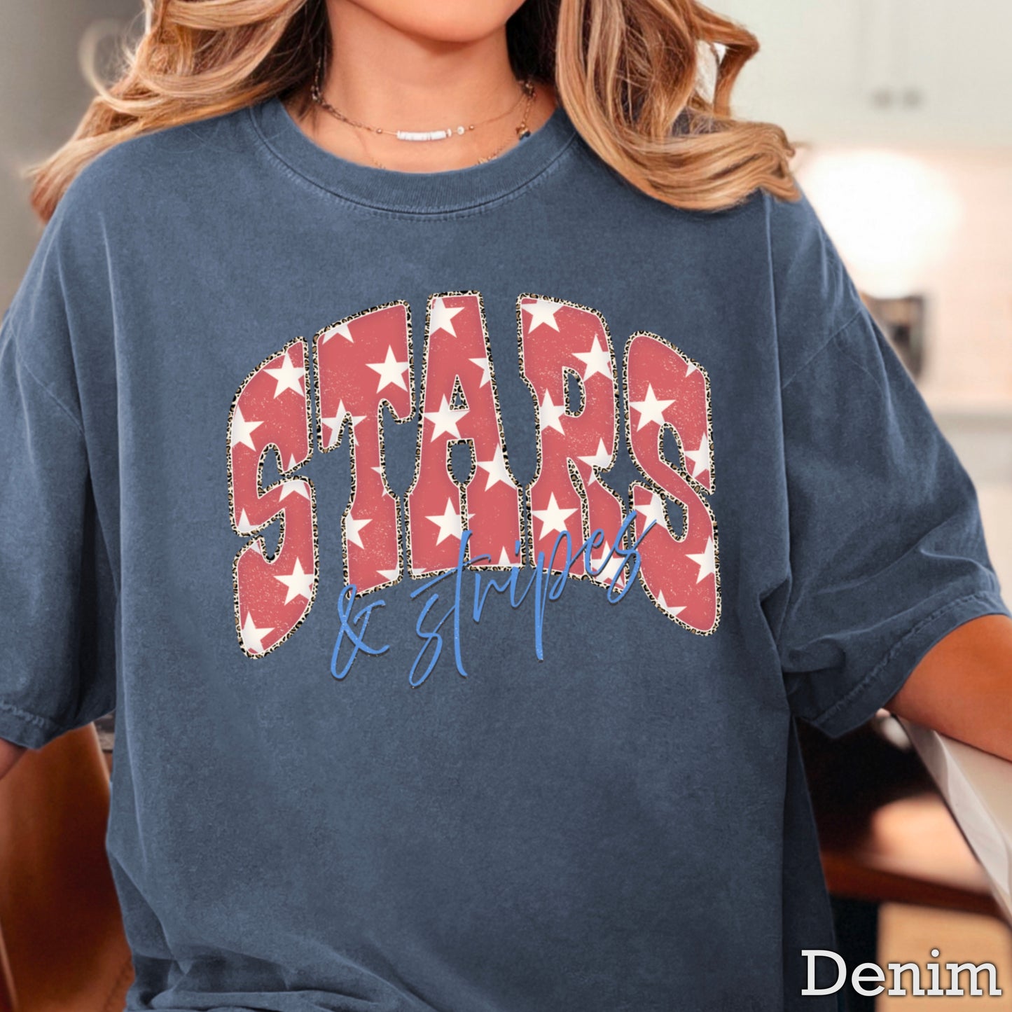 Stars & Stripes July 4th Comfort Color Graphic Tee