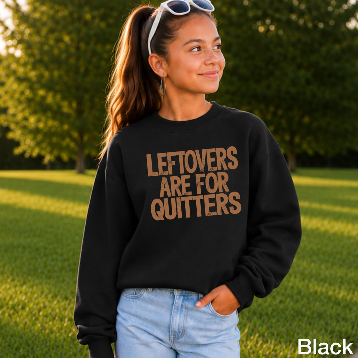 Leftovers Are For Quitters Youth Crewneck Sweatshirt