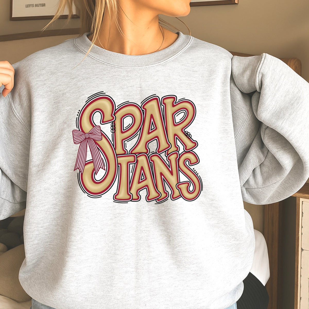 Spartans Coquette Bow Crewneck Sweatshirt