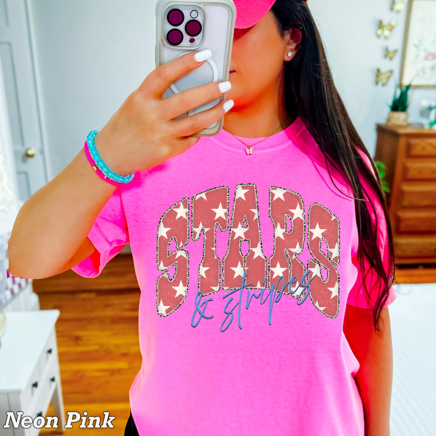 Stars & Stripes July 4th Comfort Color Graphic Tee