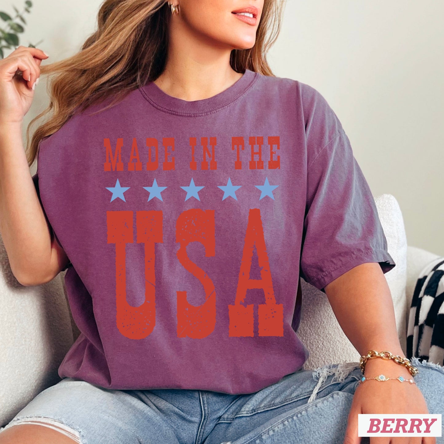 Made InThe USA July 4th Comfort Color Graphic Tee