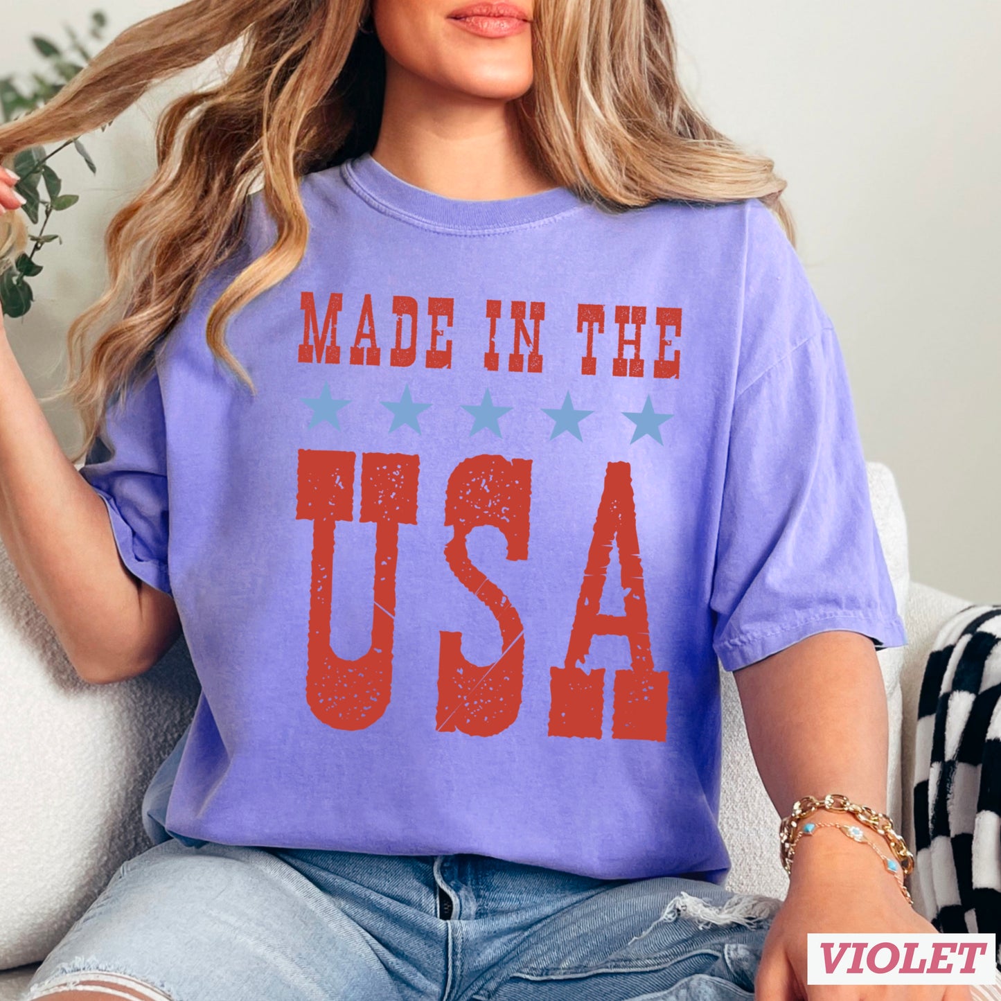 Made InThe USA July 4th Comfort Color Graphic Tee
