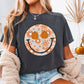 Floral Pumpkin Face Comfort Color Graphic Tee