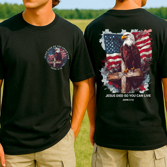 Jesus Died So You Can Live John 3:16 Comfort Color Graphic Tee