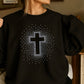 Scattered Cross Rhinestone Transfer