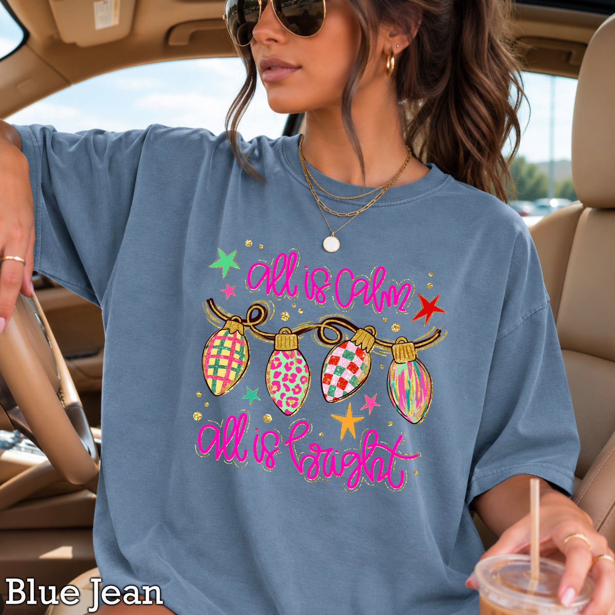All Is Calm Christmas Comfort Color Graphic Tee