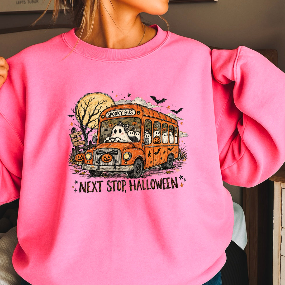 Next Stop Halloween Crewneck Sweatshirt