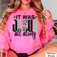 It Was Jesus All Along Graphic Crewneck Sweatshirt