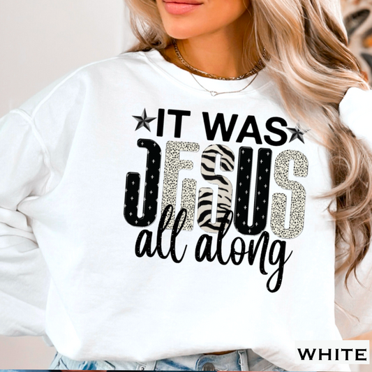 It Was Jesus All Along Graphic Crewneck Sweatshirt