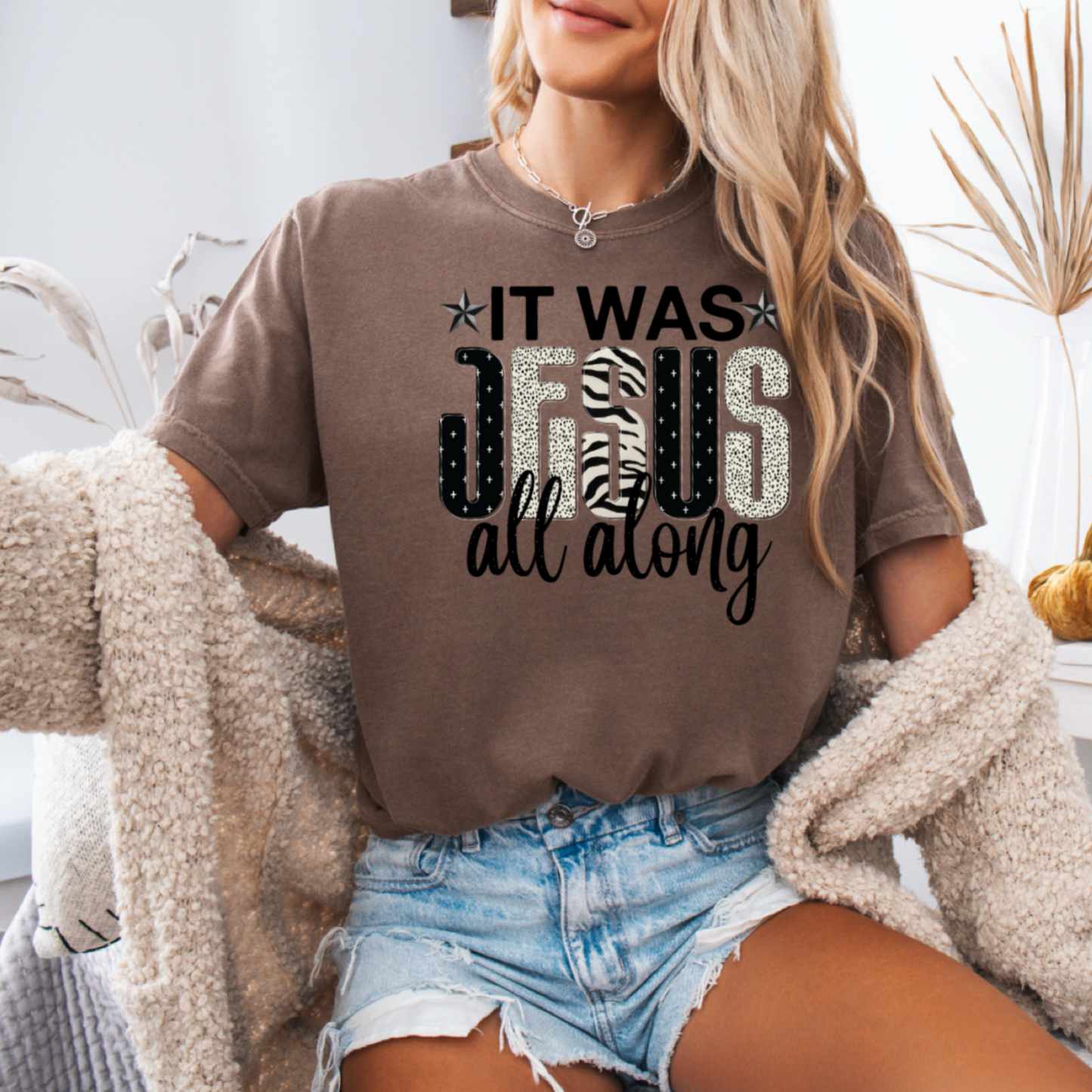 It Was Jesus All Along Comfort Color Graphic Tee