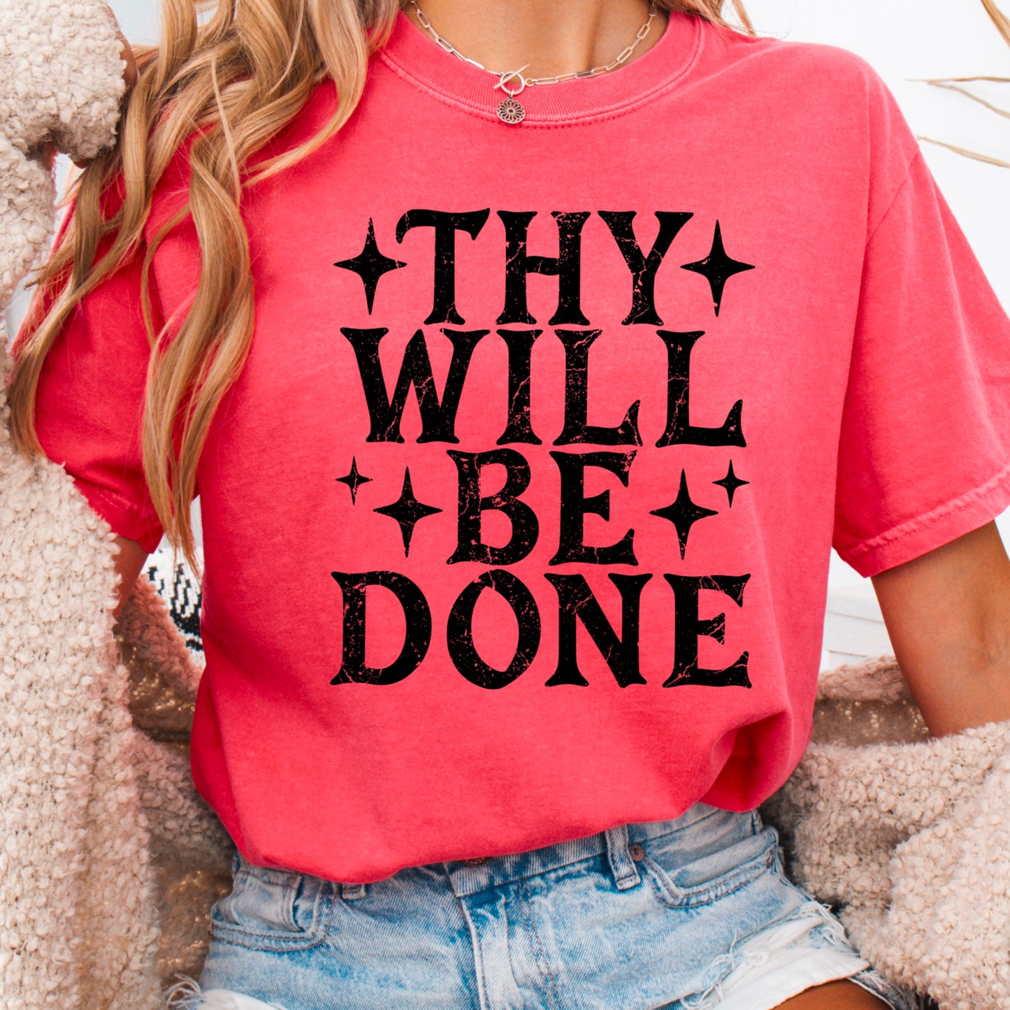 Thy Will Be Done Comfort Color Graphic Tee