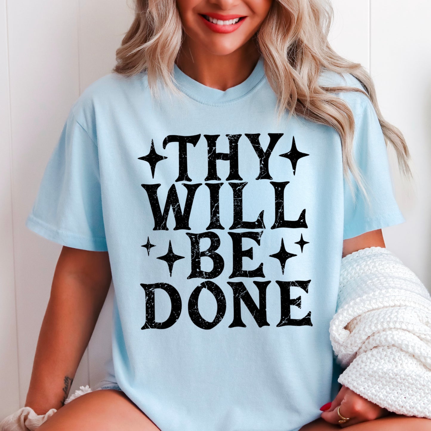 Thy Will Be Done Comfort Color Graphic Tee