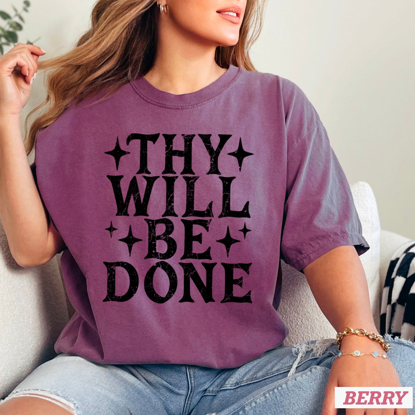 Thy Will Be Done Comfort Color Graphic Tee