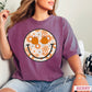 Floral Pumpkin Face Comfort Color Graphic Tee