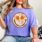 Floral Pumpkin Face Comfort Color Graphic Tee