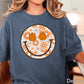 Floral Pumpkin Face Comfort Color Graphic Tee