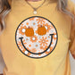 Floral Pumpkin Face Comfort Color Graphic Tee