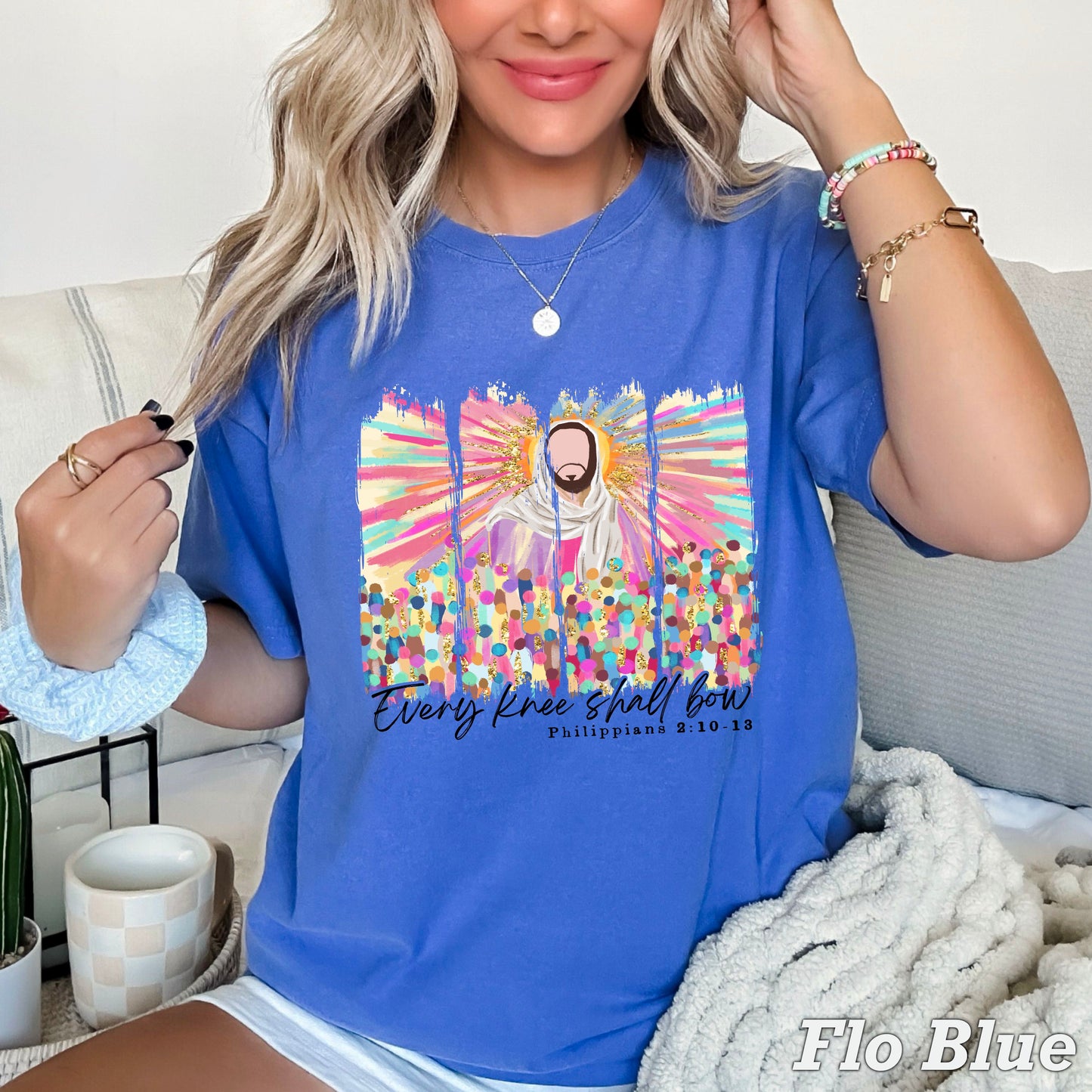 Every Knee Shall Bow Easter Comfort Color Graphic Tee