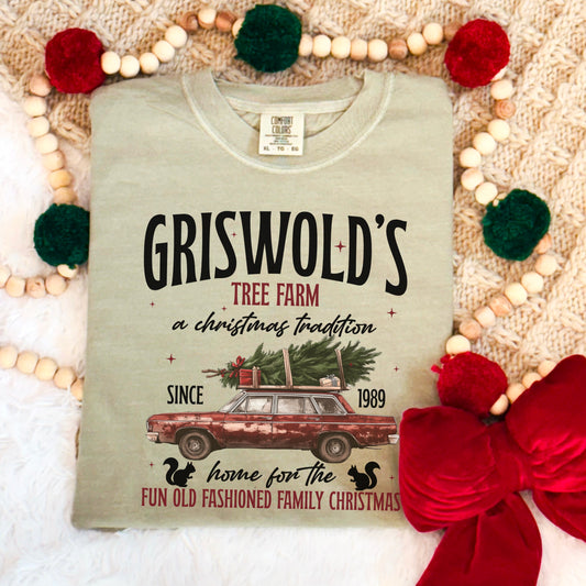 Griswold’s Christmas Tree Farm Comfort Color Graphic Tee WS Closes 10/6