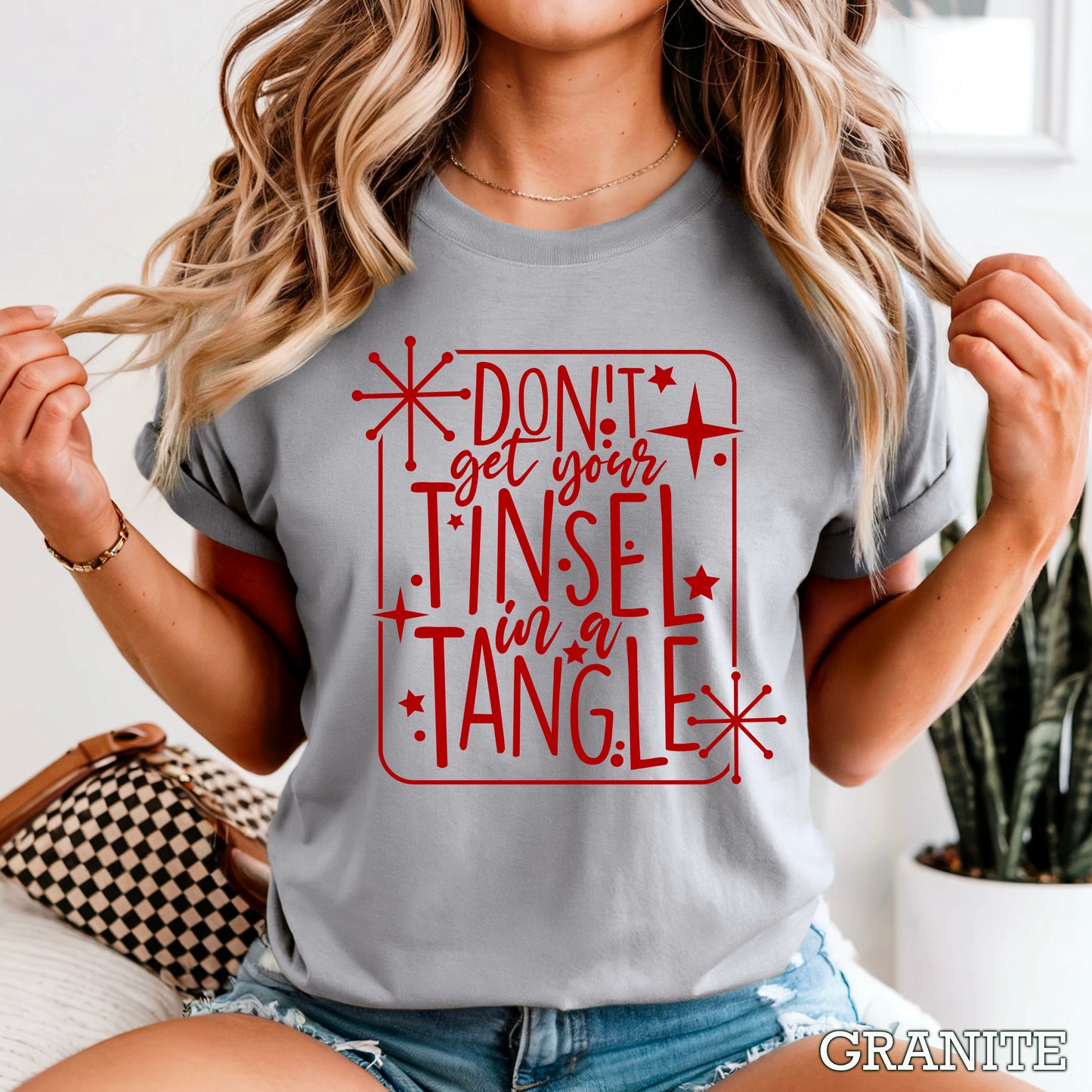 Don’t Get Your Tinsel In A Tangle Comfort Color Graphic Tee WS Closes 10/6