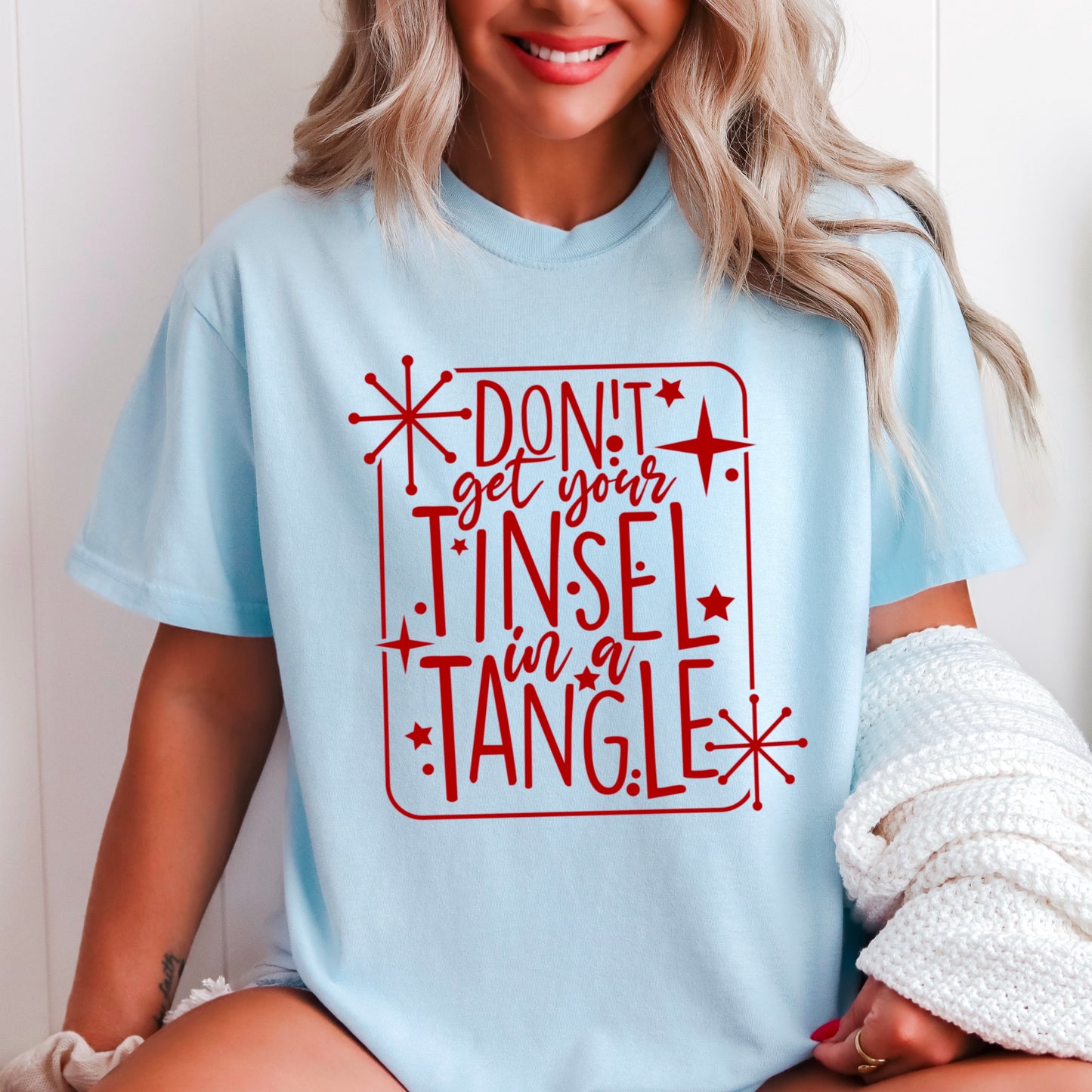 Don’t Get Your Tinsel In A Tangle Comfort Color Graphic Tee WS Closes 10/6