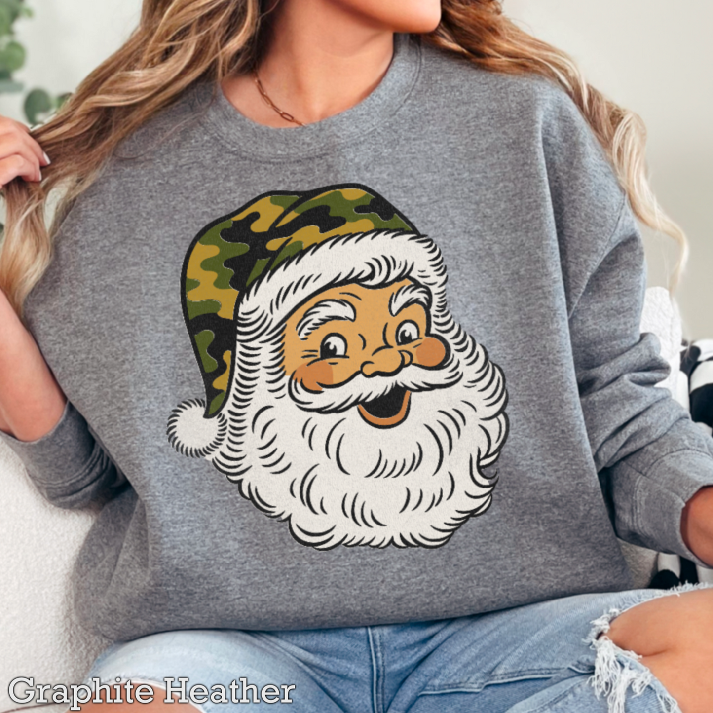 Camo Santa Crewneck Sweatshirt